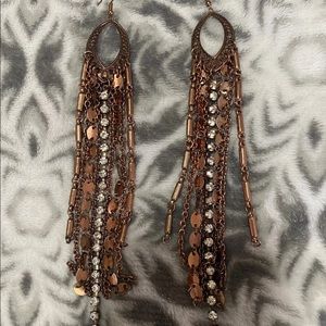 Dangling copper earrings